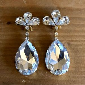 Vintage Clip On Faux Diamond Earrings